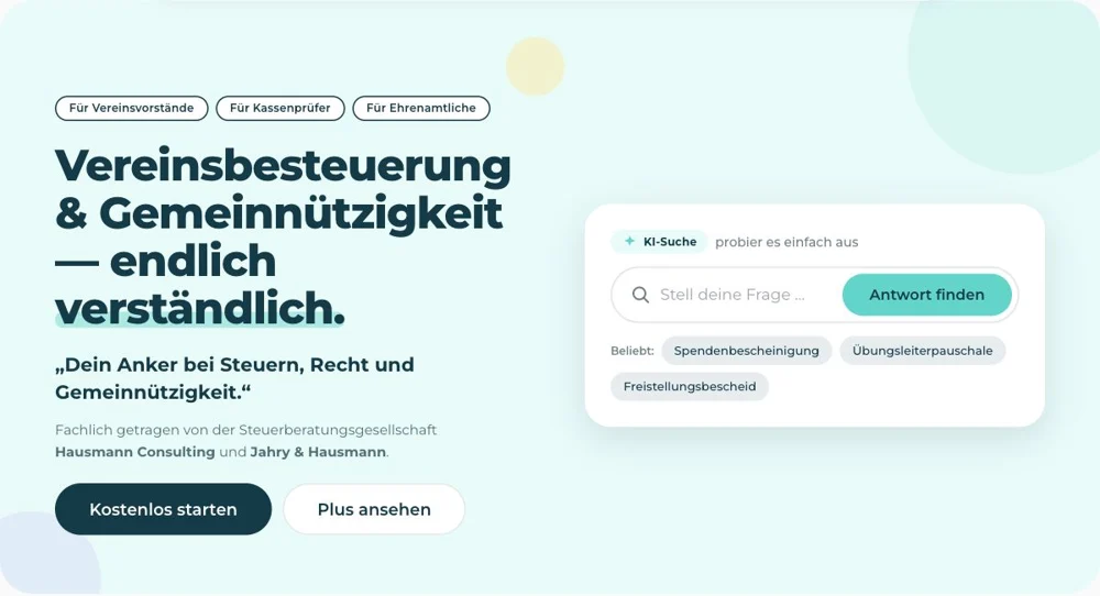 Einblick in die Vereinsanker-Plattform